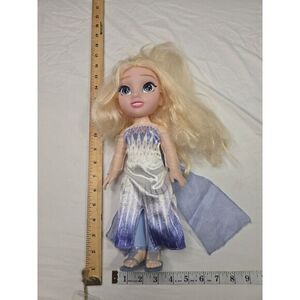 Disney Frozen Elsa Fashion‎ Doll Shimmering Blue & White Dress Long Blonde Hair